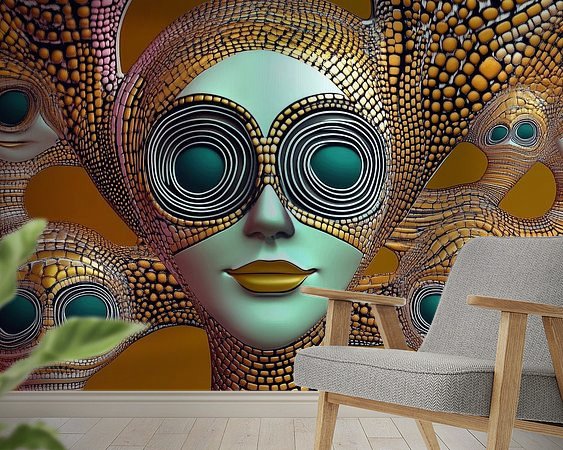 Voorbeeld van het werk in een kamer