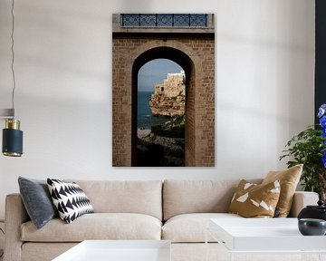 Uitzicht op zee Polignano a Mare Italië van Martijn Jebbink Fotografie