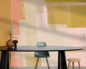 Ocher , white and pink. Modern abstract art I by Dina Dankers