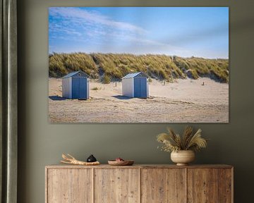 Strandhäuser in den Dünen am Strand von Breskens Zeeland