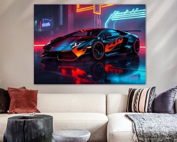 Lamborghini Murcielago vlammend neon 4 van MIROKU