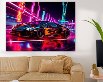 Lamborghini Murcielago vlammend neon 5 van MIROKU