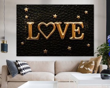 Gouden typografie met hart en sterren van Art & Soul Creations