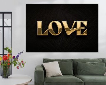 Gouden Love typografie kunst