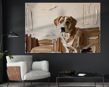 Abstract dog in earth tones by Art & Soul Creations