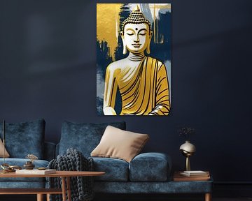 Bouddha doré assis sur Jan Bouma