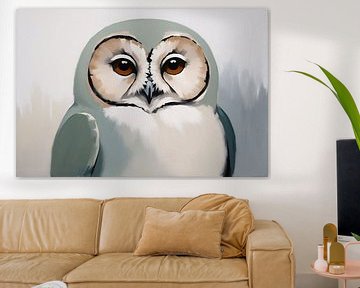 Abstract serene uil schilderij van Art & Soul Creations
