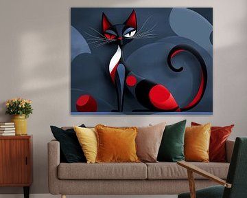 Abstracte Kat vol Mysterie en Symboliek van Karina Brouwer