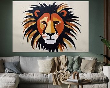 Abstract portrait of lion's head by Art & Soul Creations