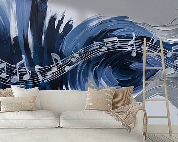 Abstracte muzikale kunst op canvas van Art & Soul Creations