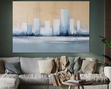 Abstracte skyline in zachte tinten van Art & Soul Creations