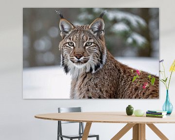 Majestueuze lynx in de sneeuw van Art & Soul Creations