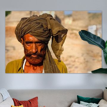 portrait old man with turban, Pakistan