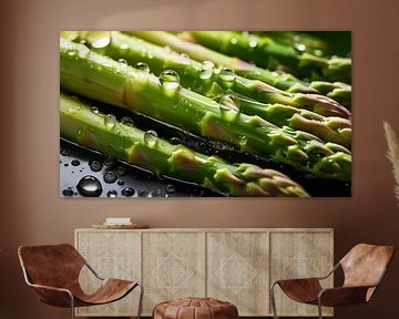 Gedetailleerde close-up van een verse asperge