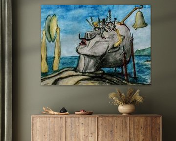 Surrealist portrait with tools and bell. Surrealist portrait with tools and bell. by Michael Puhl