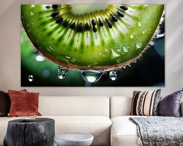 Gedetailleerde close-up van een verse kiwi