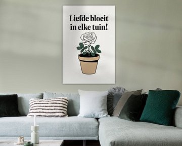 Witte roos in pot illustratie van Art & Soul Creations