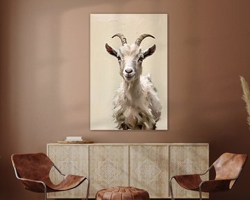 Realistic goat with soft colours