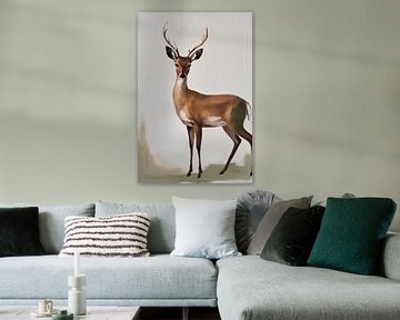 Minimalistisch hert in natuurlijke tinten van Art & Soul Creations