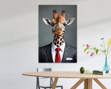 Girafe avec costume et cravate sur Art & Soul Creations
