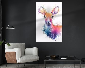 Kleurrijke abstracte hertenillustratie van Art & Soul Creations