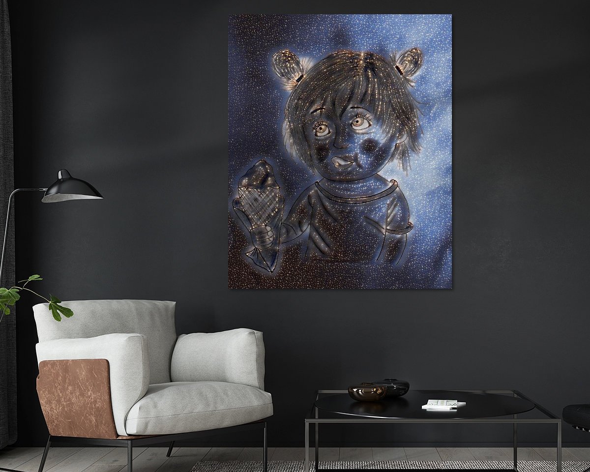 Voorbeeld van het werk in een kamer