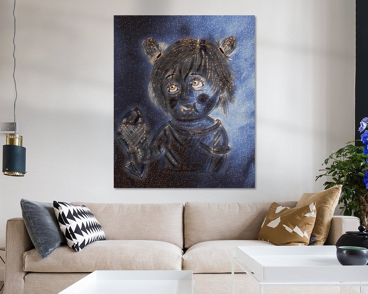 Voorbeeld van het werk in een kamer