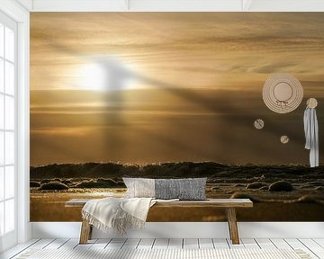 Sunset North Sea Coast Seaside Netherlands Gold Splash 16x9