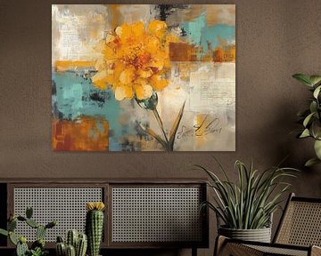 Bloemen decor van Abstract Schilderij