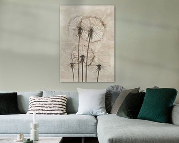 Bloemenschilderij Paardenbloem | Silent Dance of the Dandelions van Modern Collection