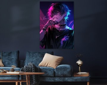 Anime jongen rookt neon van MIROKKU