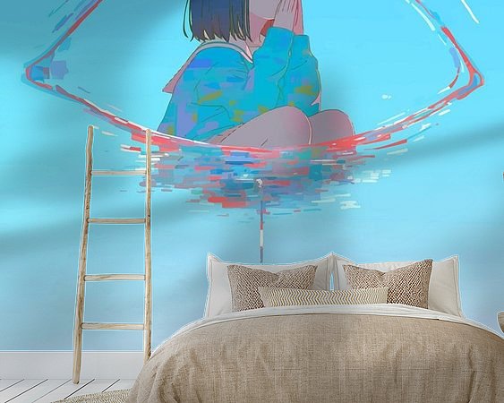 Voorbeeld van het werk in een kamer