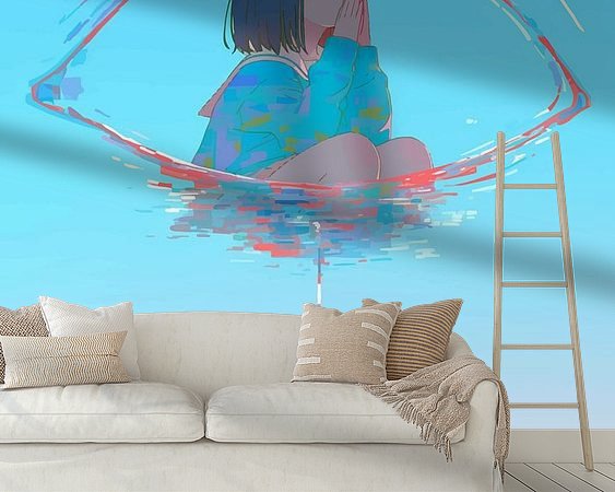 Voorbeeld van het werk in een kamer