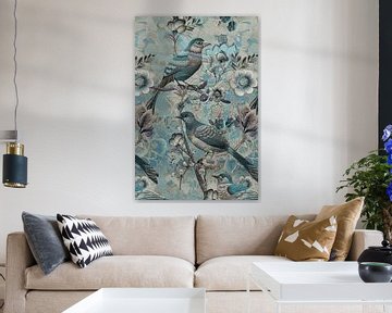 Borduurwerk Vogel en Bloem van Andrea Haase