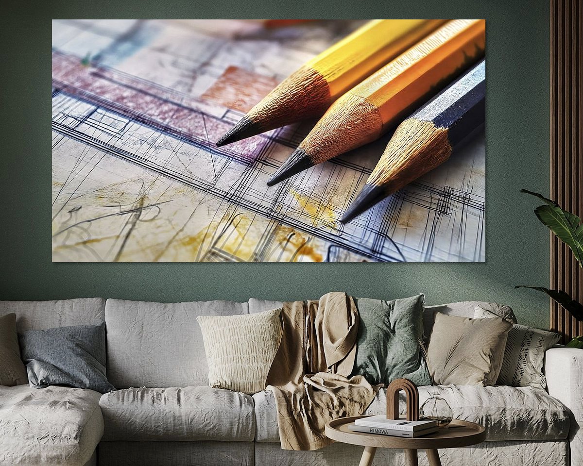 Voorbeeld van het werk in een kamer