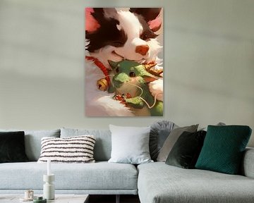 Vriendschap van hond en draak van MIROKKU
