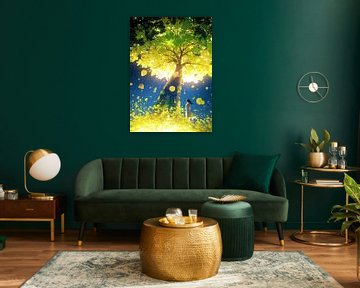 Gloeiende boom en meisje van MIROKKU