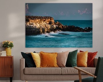 Landschap naast de EDRO III scheepswrak aan de kust, Paphos, Cyprus van Kingkev fotografie