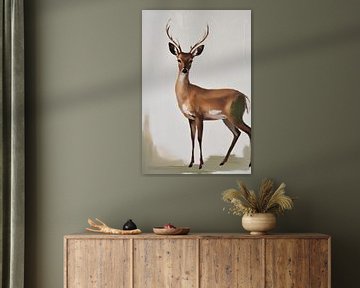 Minimalistisch hert in natuurlijke tinten van Art & Soul Creations