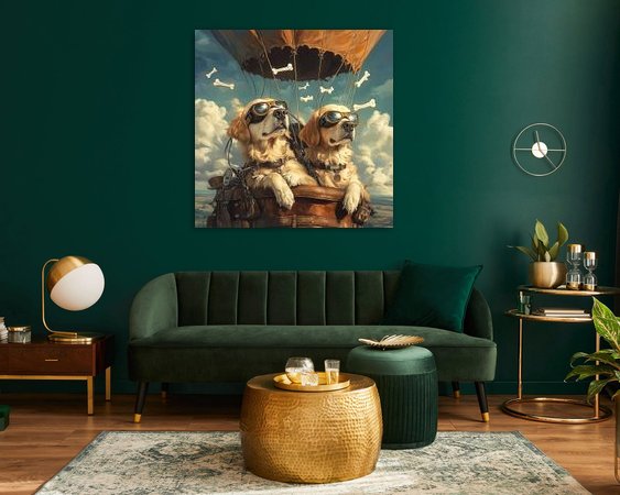 Voorbeeld van het werk in een kamer