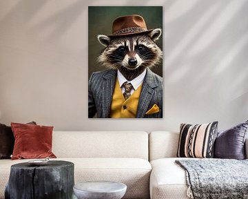 Stilvoller Waschbär mit Hut von Art & Soul Creations