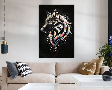 Loup à motifs colorés sur Art & Soul Creations