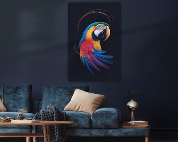 Digitale bunte Papagei Illustration von Art & Soul Creations