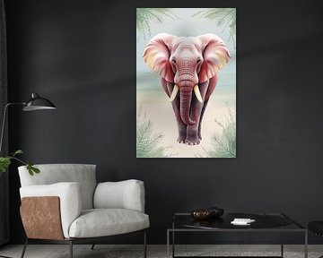Éléphant serein aux couleurs douces sur Art & Soul Creations