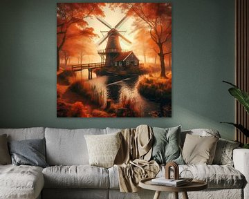 Windmill autumn Herfst van Tatjana Korneeva