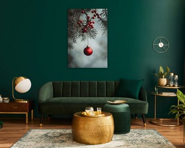 Kerstsfeer in Detail - Rood Ornament en Bessen van Eva Lee