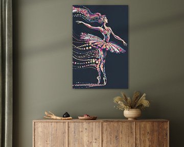 Kleurrijke dansende ballerina illustratie