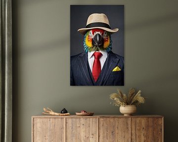 Colourful parrot with hat by Art & Soul Creations