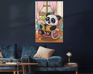 Panda leest in kinderkamer van Art & Soul Creations