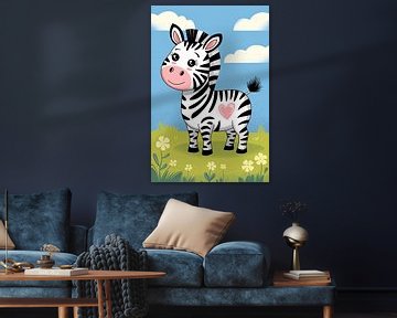 Vrolijke zebra met hartje van Art & Soul Creations